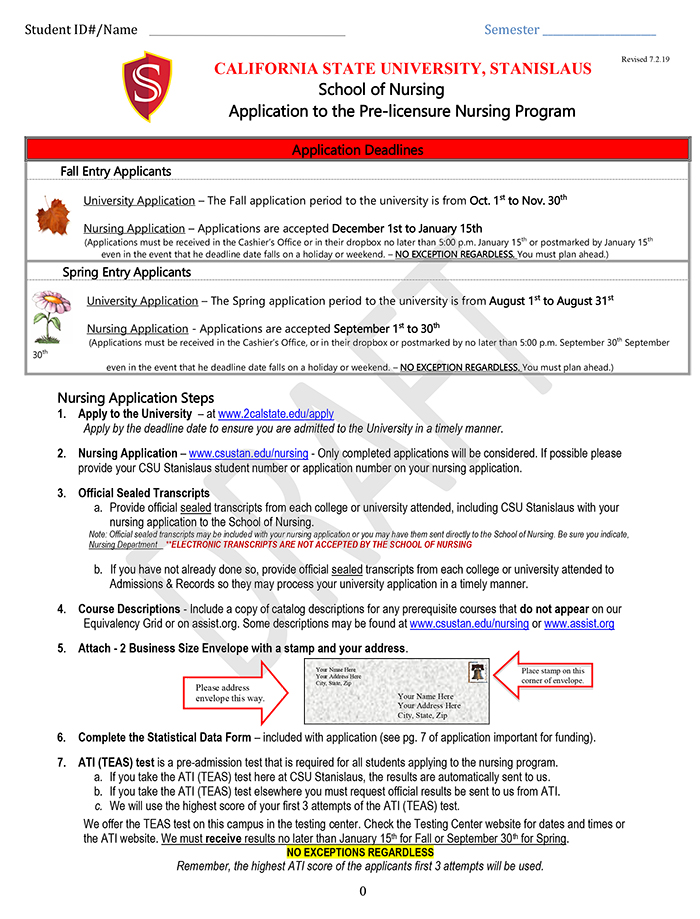 PreLicensure BSN Track California State University Stanislaus